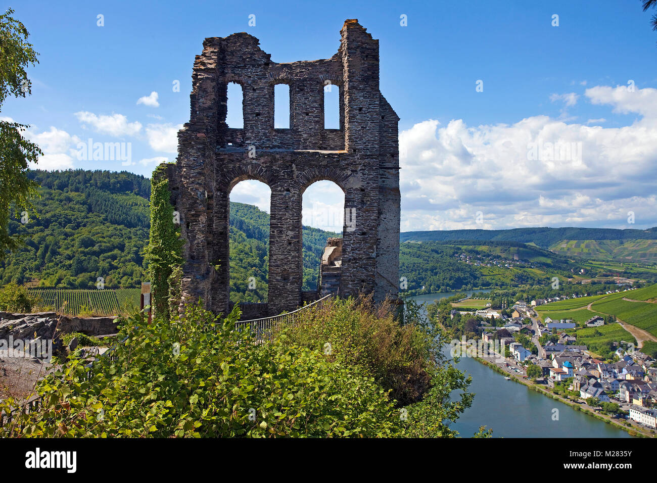 Grevenburg, Greven castle, ruin above Traben-Trarbach, Moselle, Mosel river, Rhineland-Palatinate, Germany, Europe Stock Photo