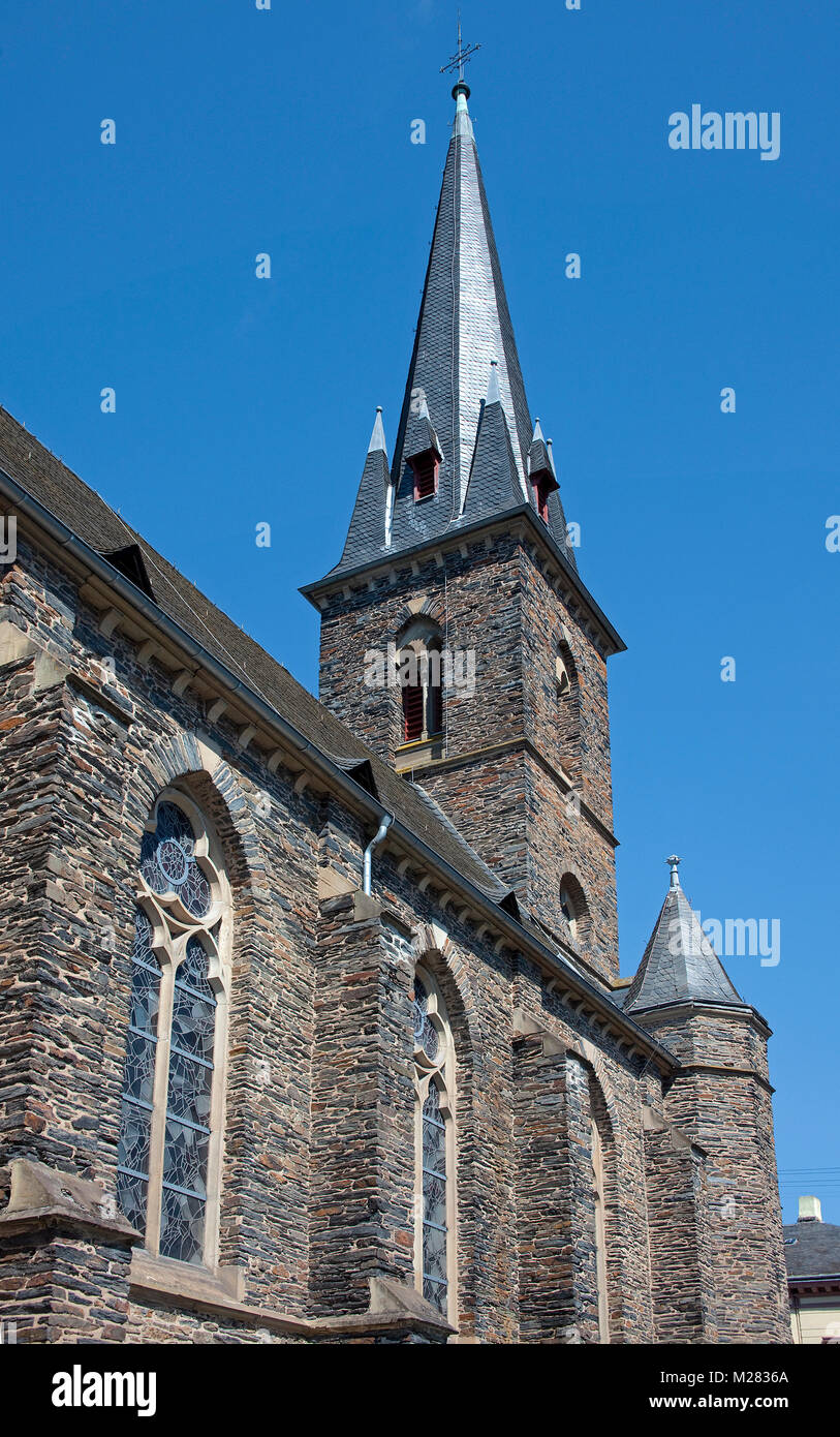 Saint Nikolaus church at Trarbach, Traben-Trarbach, Moselle river, Rhineland-Palatinate, Germany, Europe Stock Photo