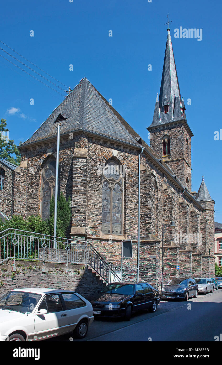 Saint Nikolaus church at Trarbach, Traben-Trarbach, Moselle river, Rhineland-Palatinate, Germany, Europe Stock Photo