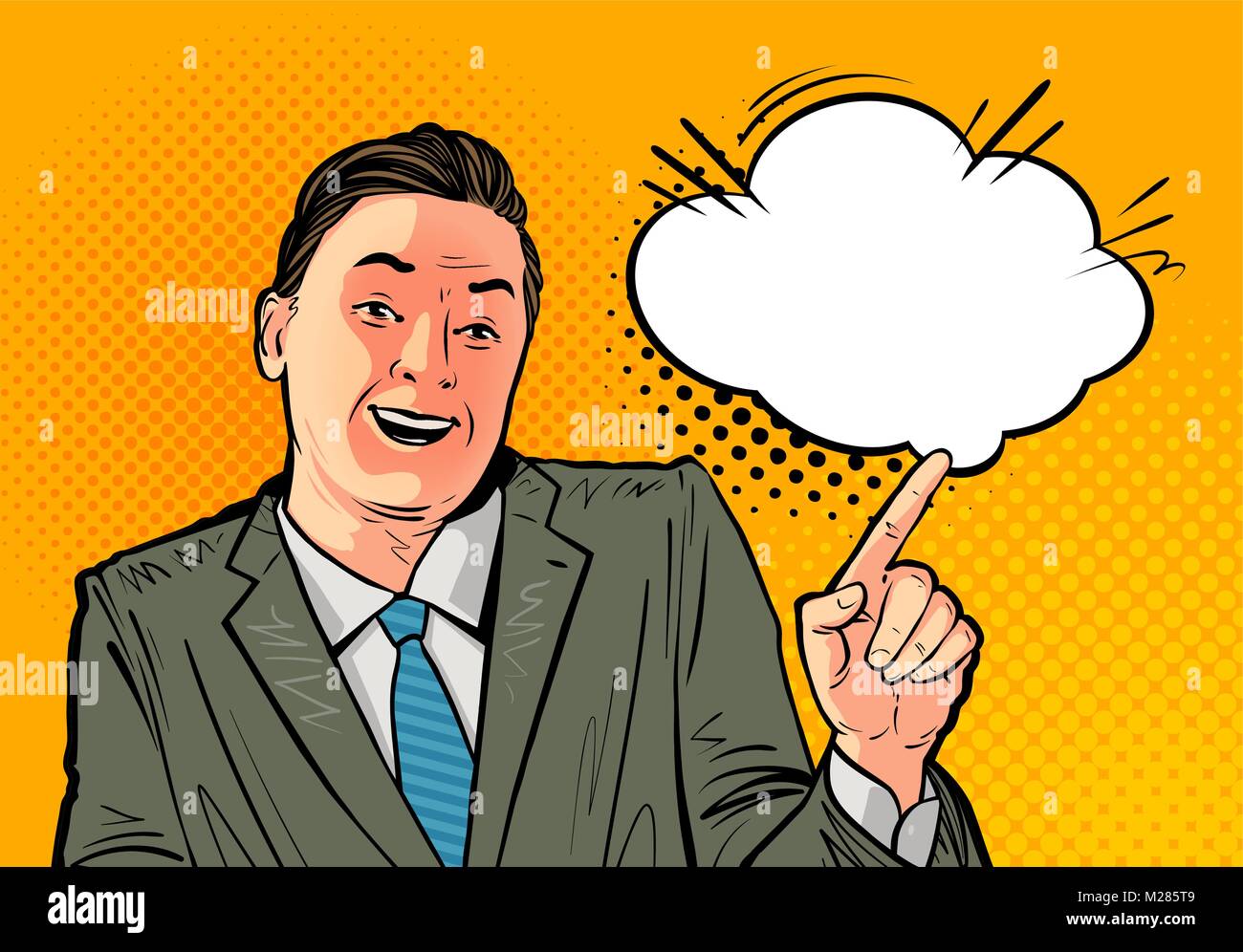 Happy businessman or boss. Business concept. Cartoon vector illustration,  drawn in pop art retro comic style Stock Vector Image & Art - Alamy