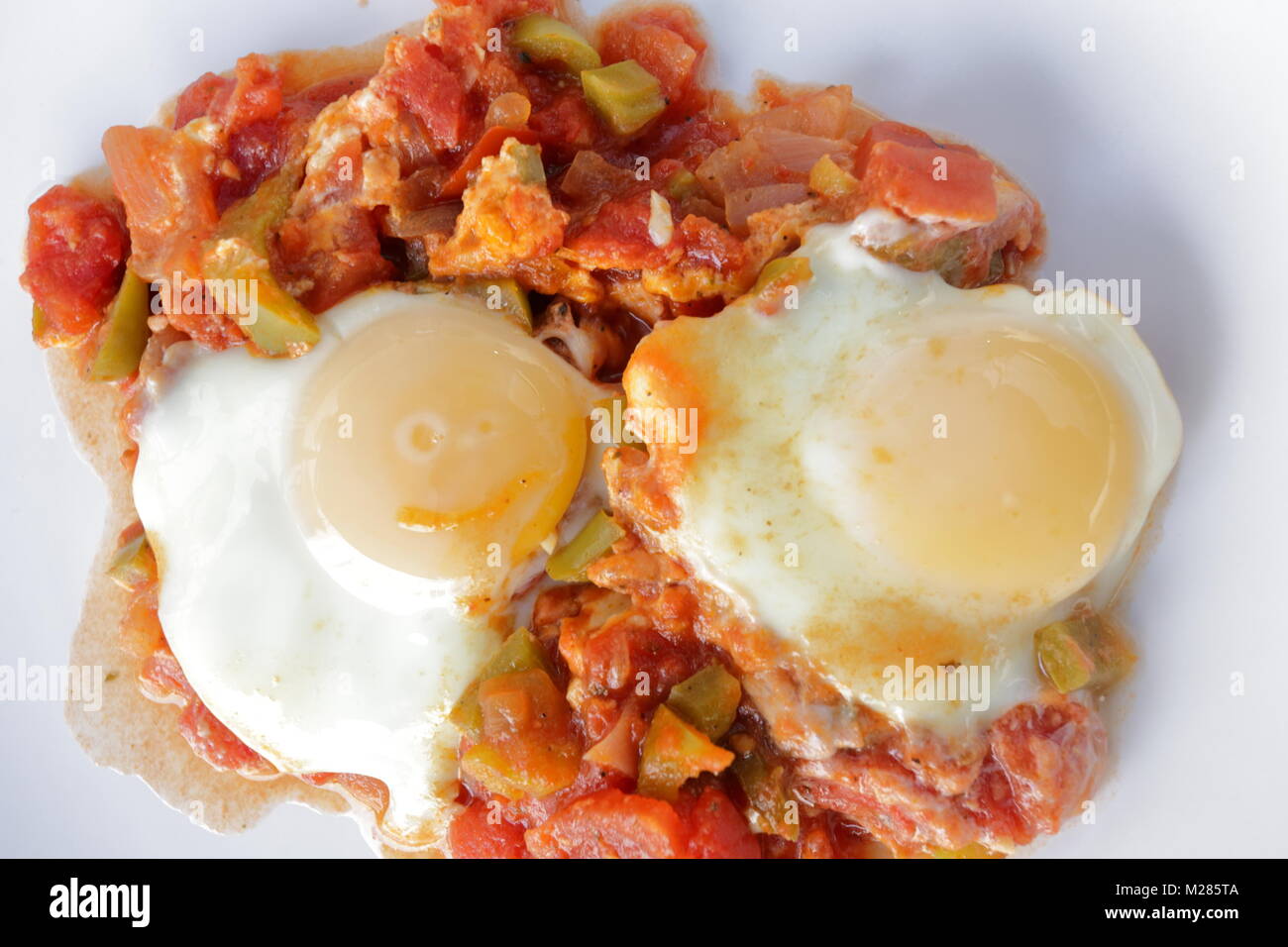 Shakshouka, a popular Middle Eastern dish originating in Tunisia, made