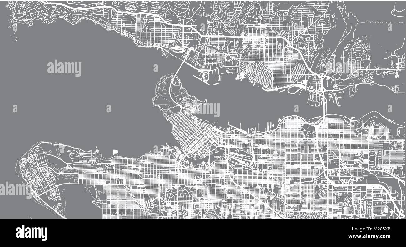Urban vector city map of Vancouver, Canada Stock Vector Image & Art - Alamy