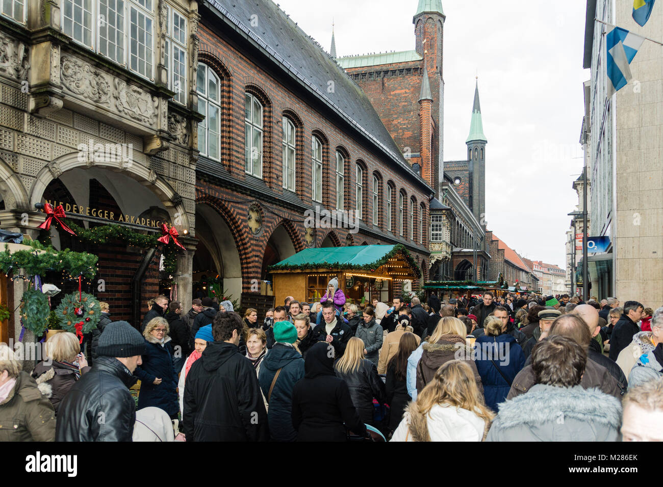 Christmas Market at Luebeck Stock Photo Alamy