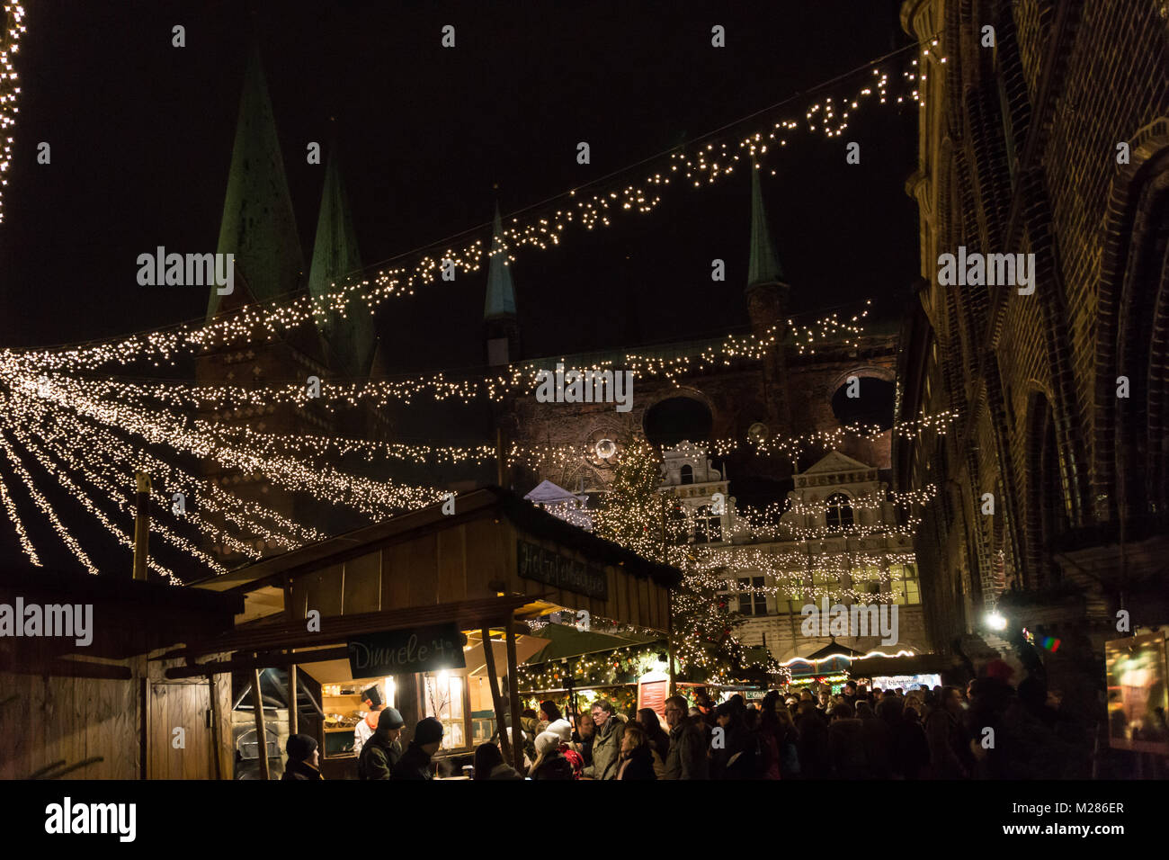 Christmas Market at Luebeck Stock Photo Alamy