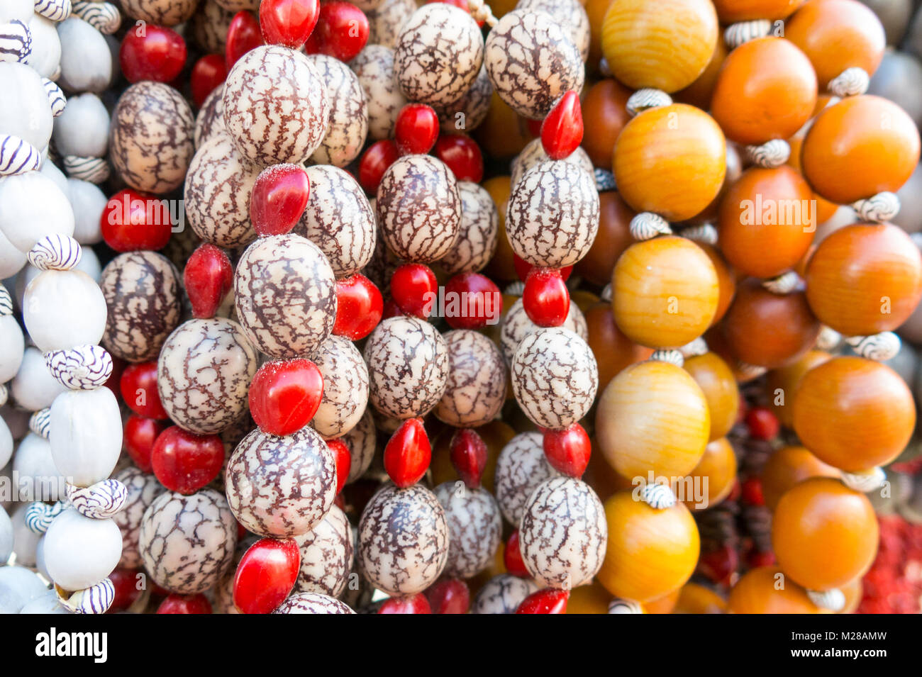Typical Cuban souvenir: seed necklace. in Cuban accounts, organic jewelry made from Caribbean Street market in Cienfuegos city, Stock Photo - Alamy