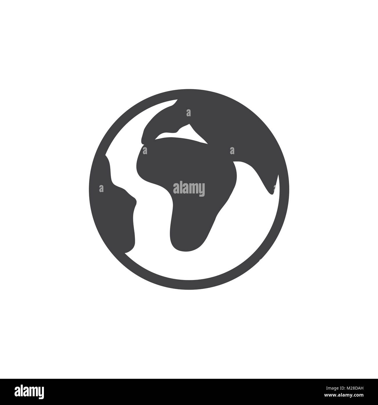 globe icon on white background , Earth , vector Stock Photo - Alamy