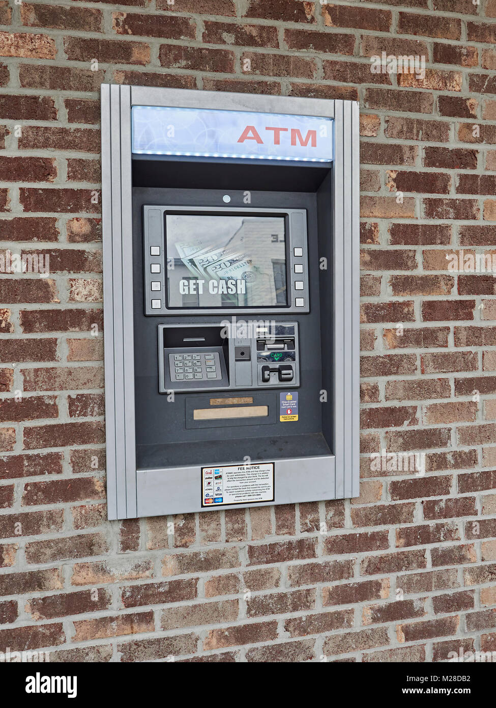 Third party, non-bank, ATM machine or cash machine or automated teller machine, in Auburn Alabama, United States. Stock Photo