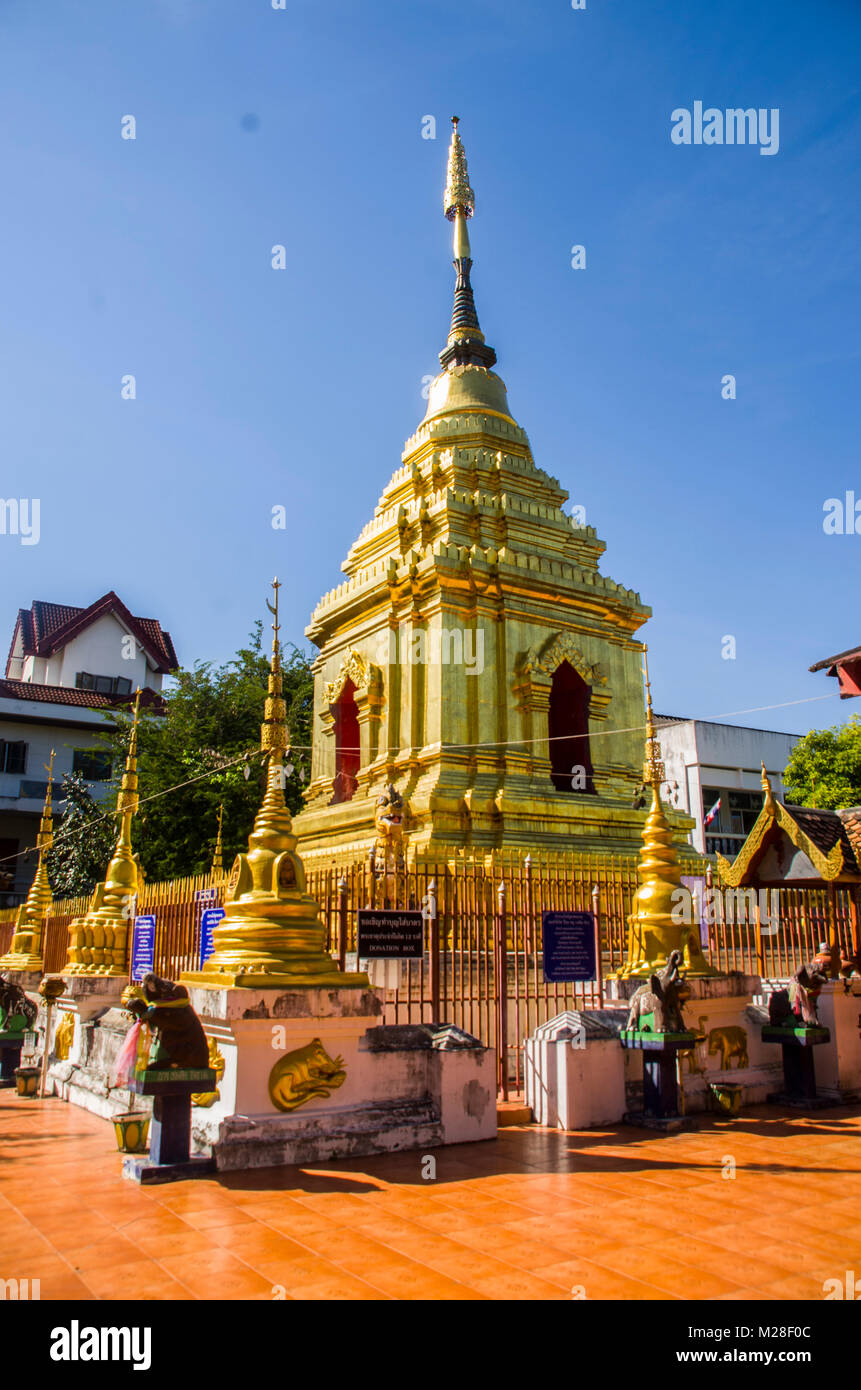 Wat Wat Muen Ngoen Kong ,old temple in Chiangmai Thailand Stock Photo