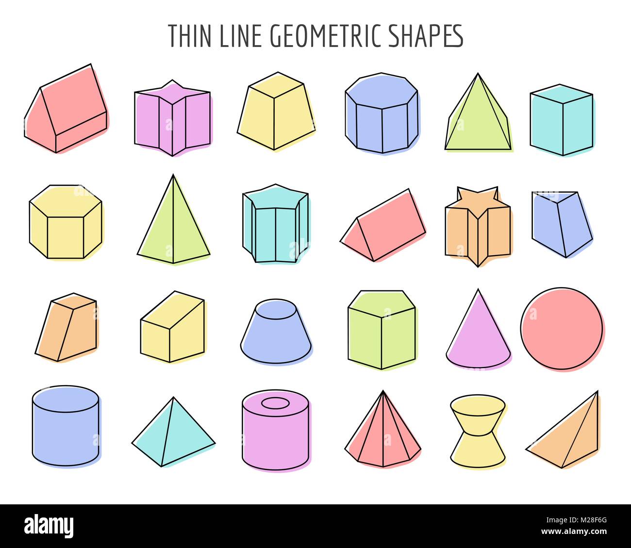 Geometric figures. basic shapes of geometry on white shadows vector illustration Stock Vector Image & Art - Alamy