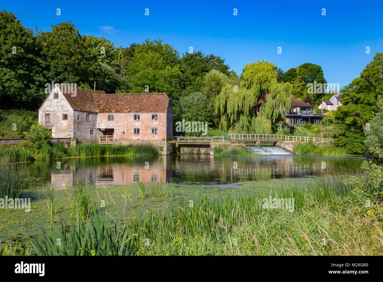 Sturminster Newton Dorset England August 2, 2017 Summer scene of the mill on the river Stour at