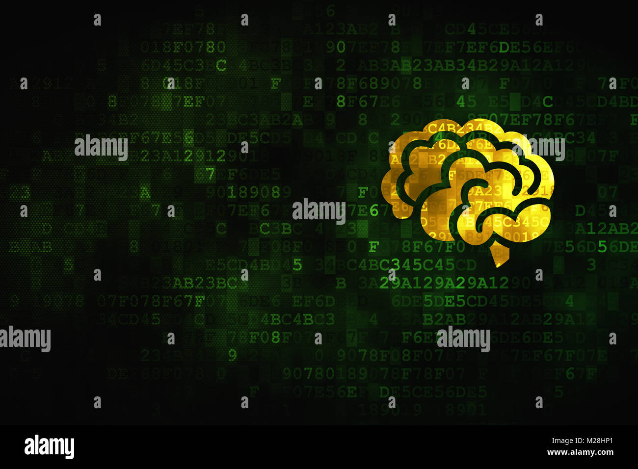 Science concept: Brain on digital background Stock Photo - Alamy