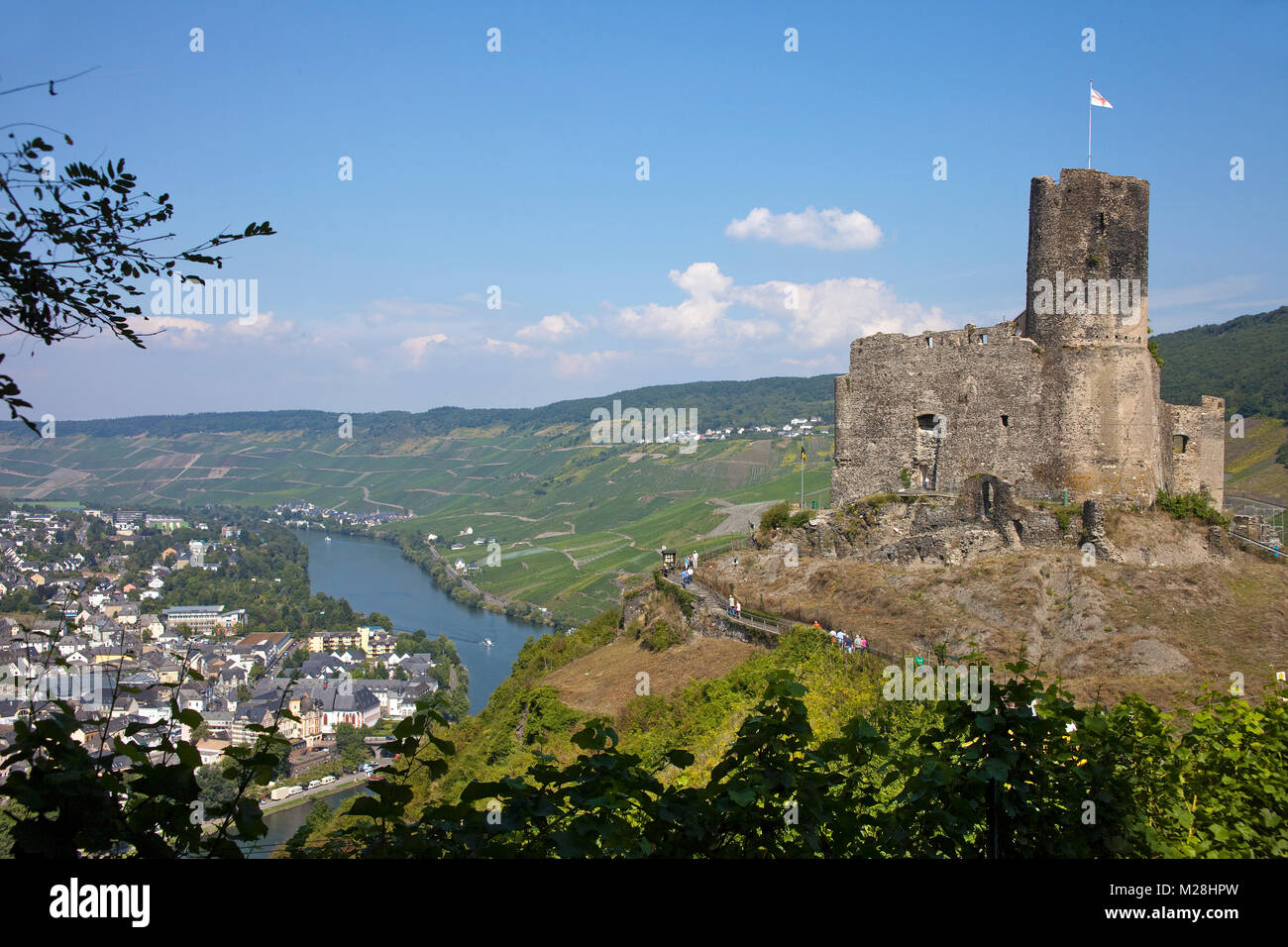 The medieval Landshut castle, landmark of Bernkastel-Kues Moselle river, Rhineland-Palatinate, Germany, Europe Stock Photo