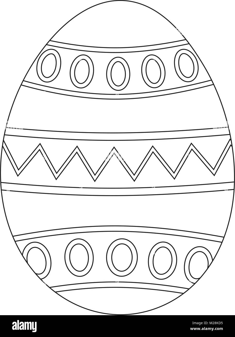 Black and white easter egg poster. Coloring book page for adults ...