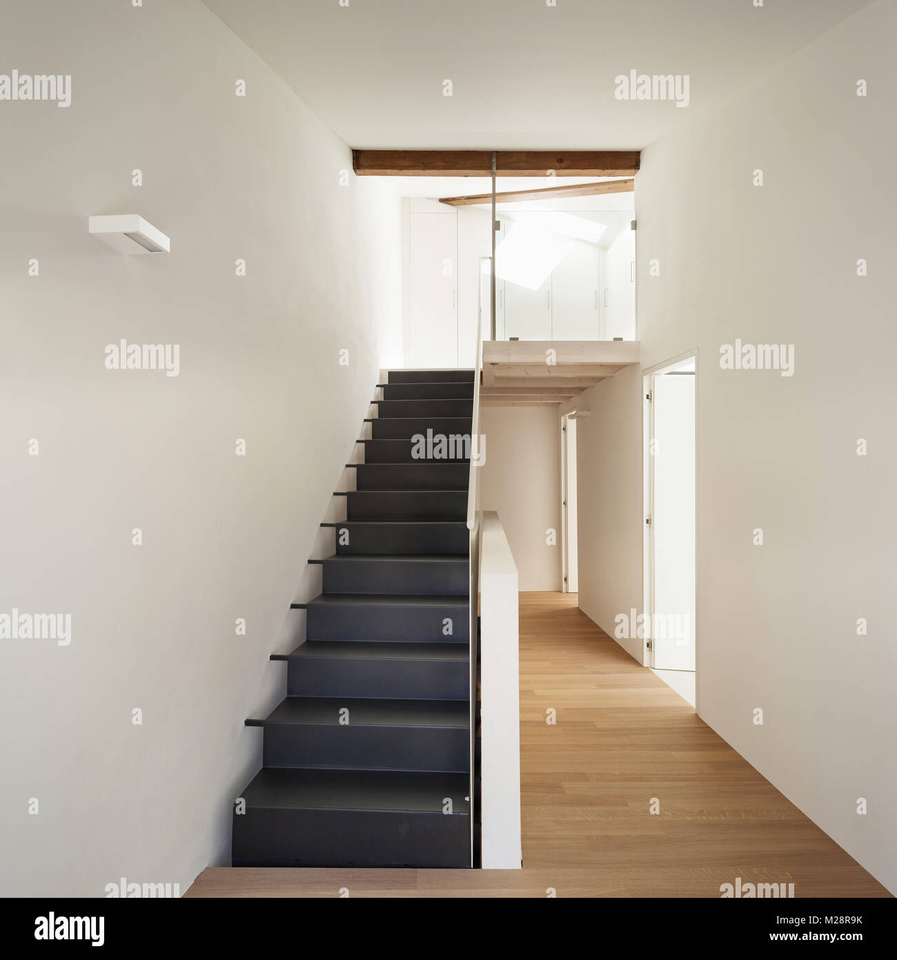 beautiful modern loft, view of the staircase Stock Photo