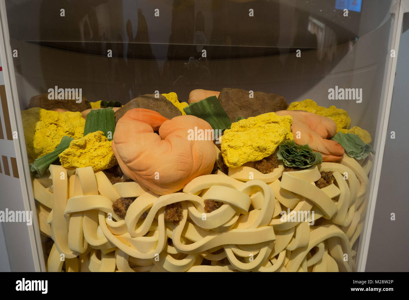 Giant cup of Nissin cup noodle display inside the ramen museum showing