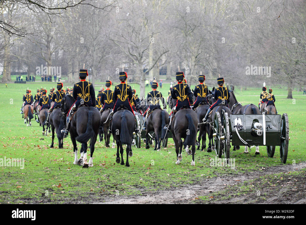 A 41gun salute was held by the King’s Troop Royal Horse Artillery in