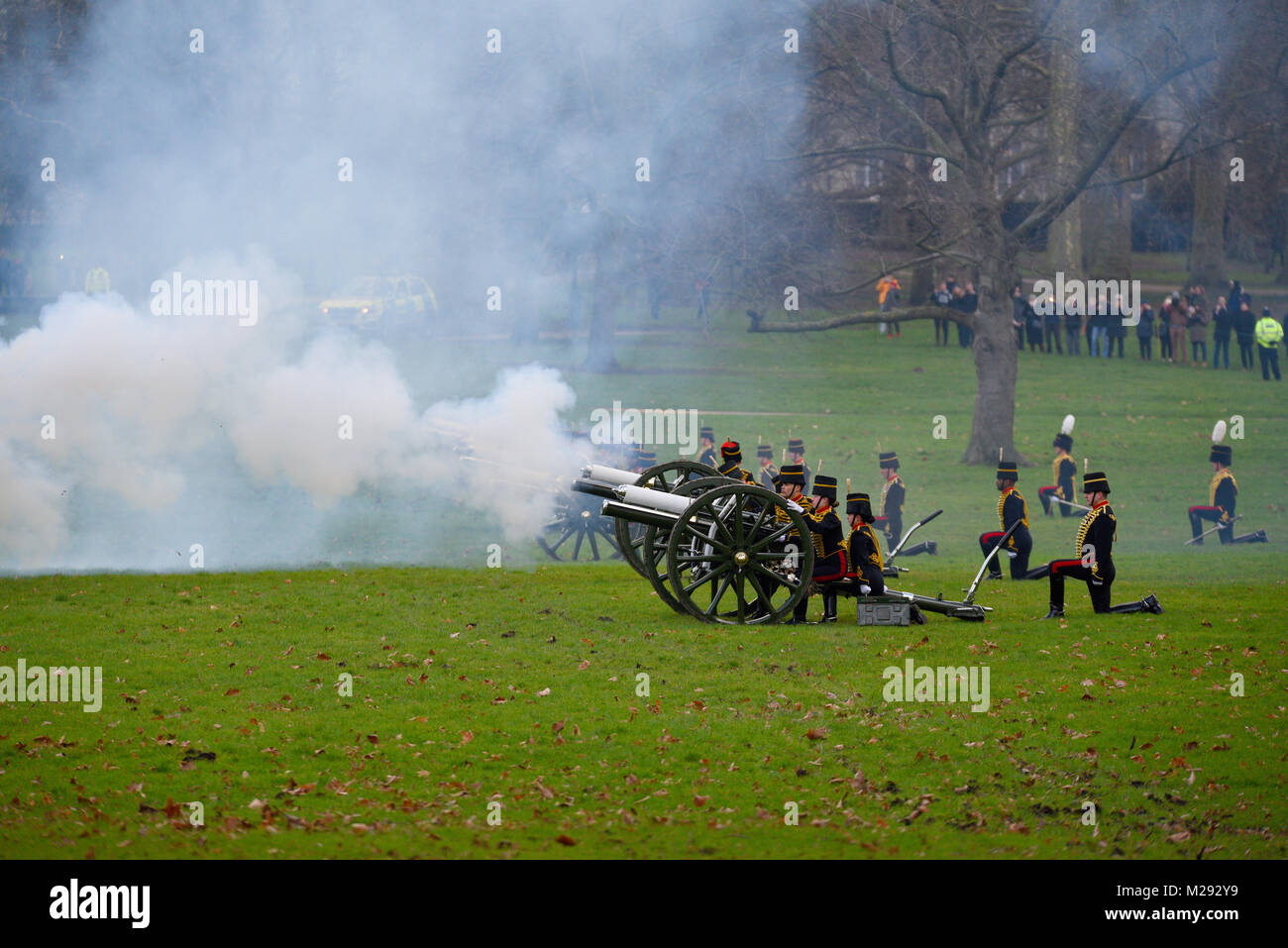 A 41gun salute was held by the King’s Troop Royal Horse Artillery in