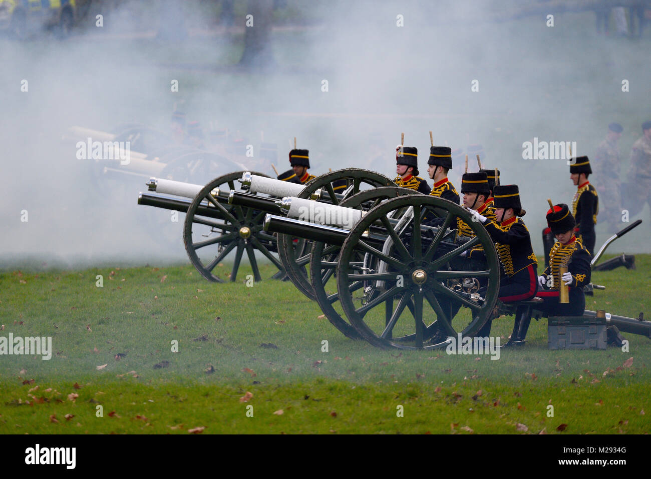 A 41gun salute was held by the King’s Troop Royal Horse Artillery in
