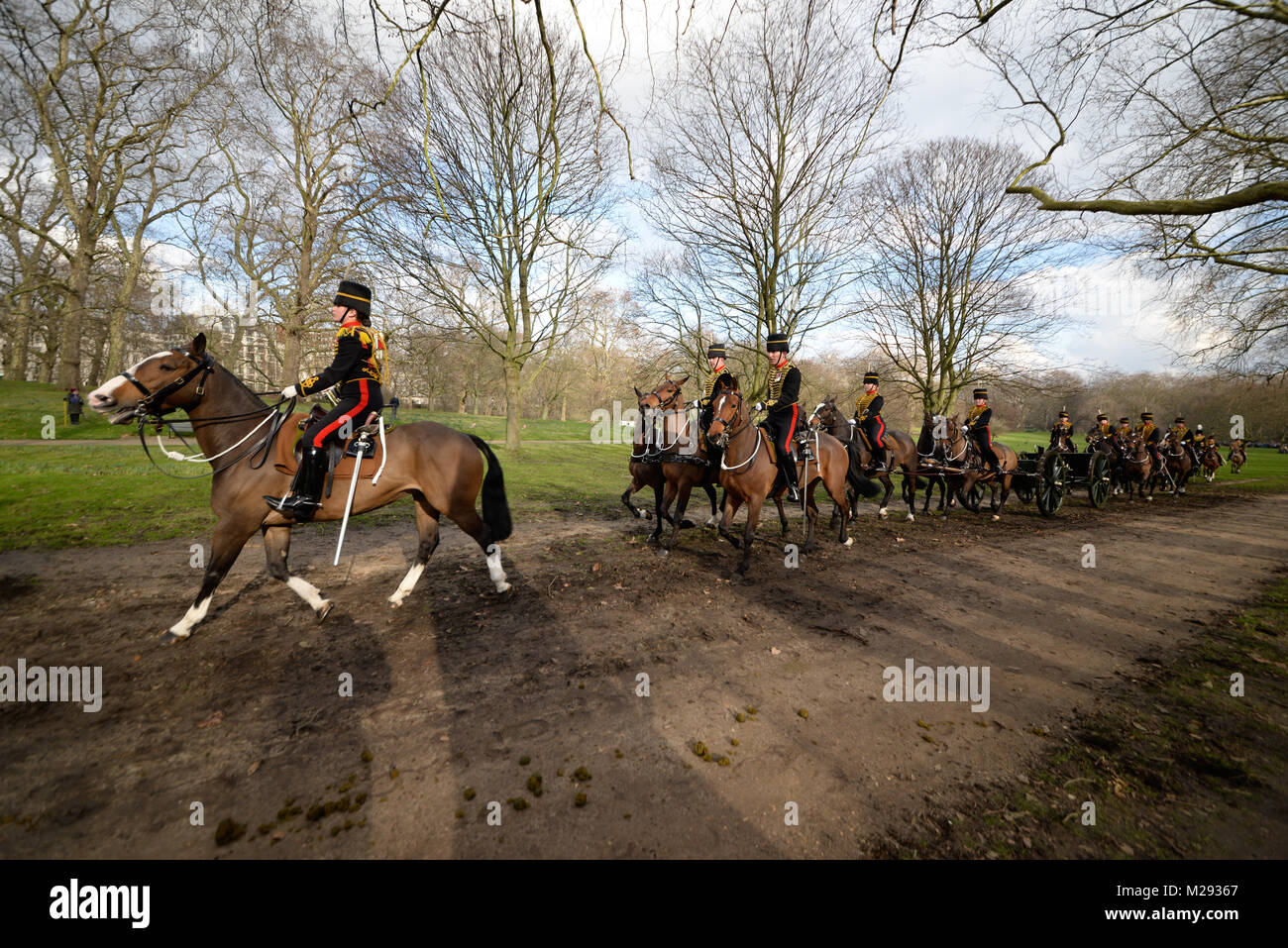 A 41gun salute was held by the King’s Troop Royal Horse Artillery in