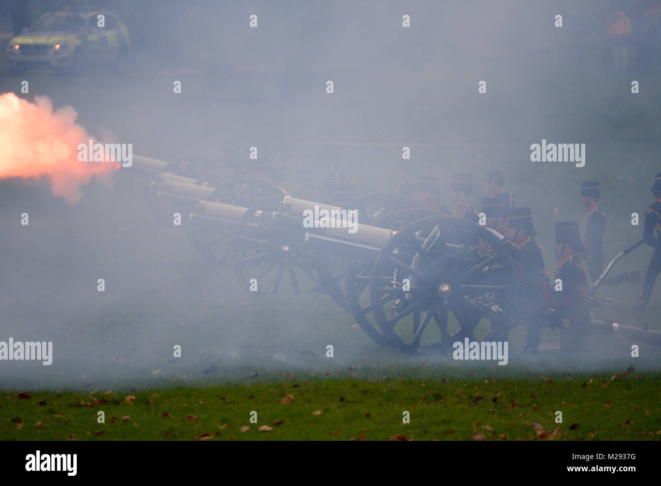 A 41gun salute was held by the King’s Troop Royal Horse Artillery in