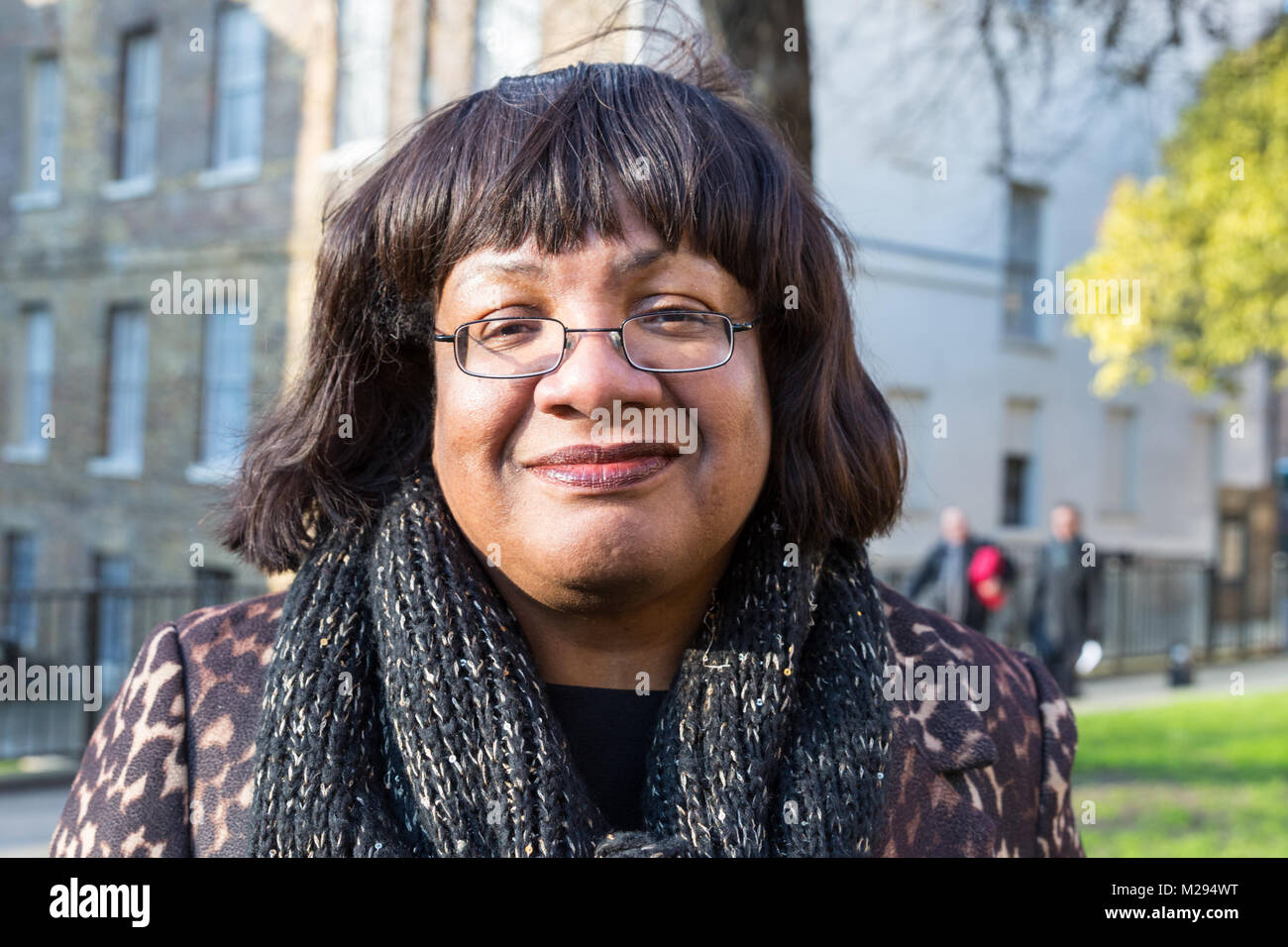 Westminster, London, UK. 6th Feb 2018. Diane Abbott. Labour's female MPs and peers, including, Dame Margaret Beckett, Diane Abbott, Dame Margaret Hodge, Dawn Butler, Angela Eagle and many others celebrate the centenary of women's suffrage and 100 years of women voting in front of the Houses of Parliament. Credit: Imageplotter News and Sports/Alamy Live News Stock Photo