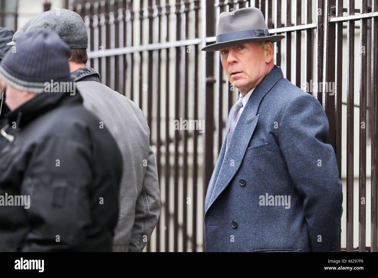 American actor Bruce Willis is seen during the day of recording the movie Motherless  Brooklyn in Manhattan, New York City, USA, on Tuesday, 06. (PHOTO: WILLIAM  VOLCOV/BRAZIL PHOTO PRESS Stock Photo -