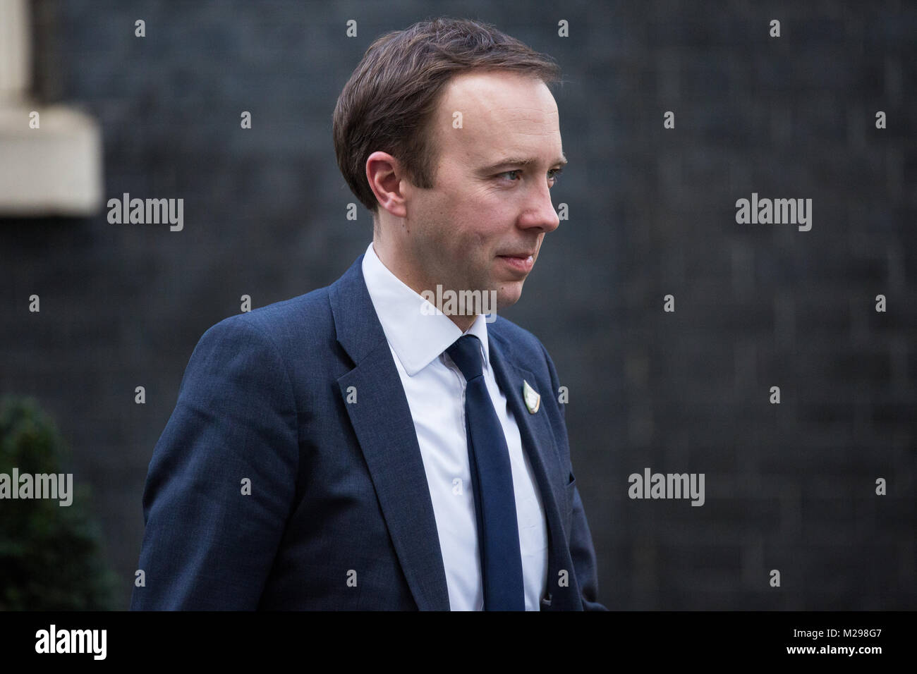 London, UK. 6th February, 2018. Matt Hancock MP, Secretary of State for Digital, Culture, Media and Sport, leaves 10 Downing Street following a Cabinet meeting. Credit: Mark Kerrison/Alamy Live News Stock Photo