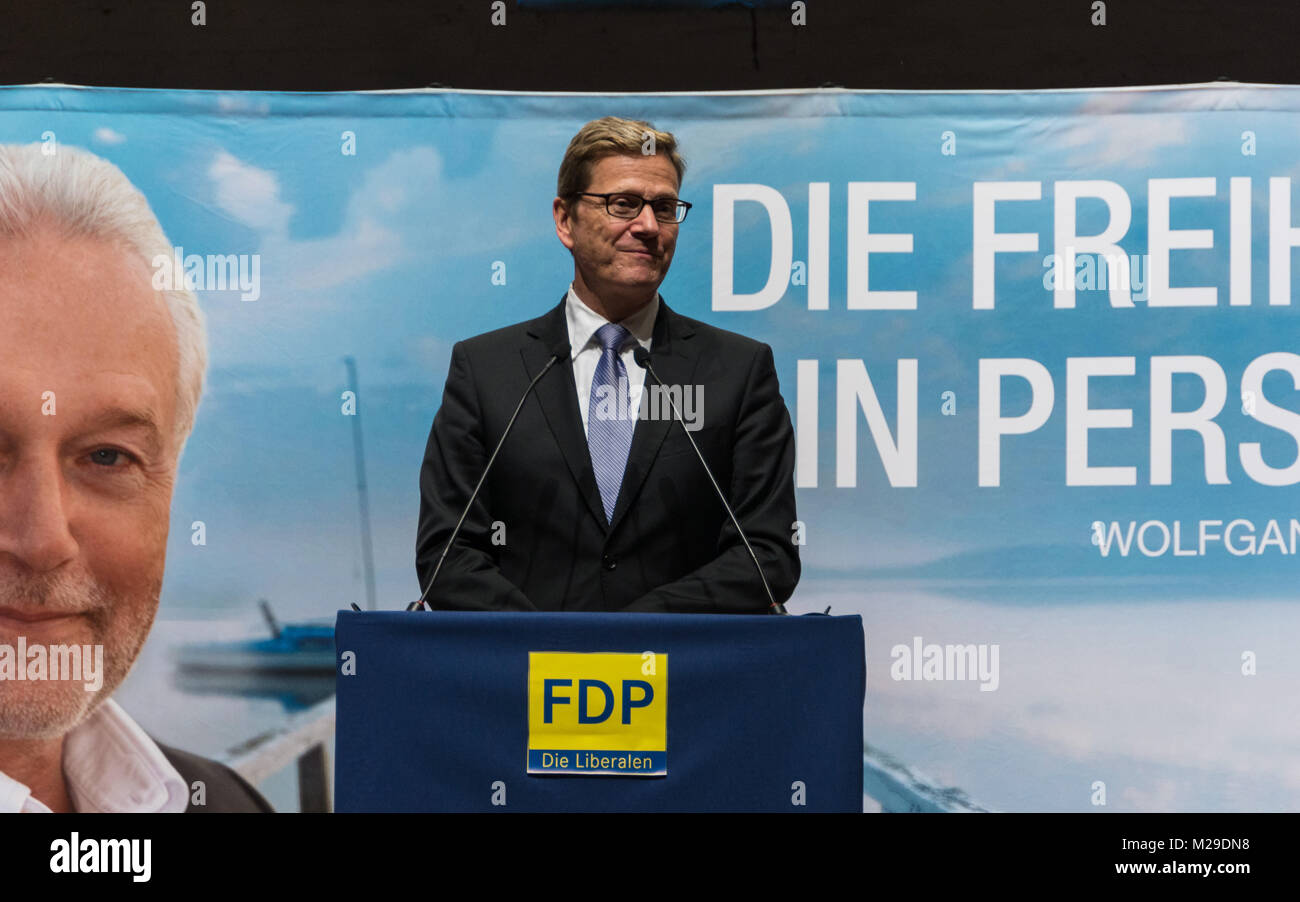 Federal Foreign Minister Dr. Guido Westerwelle at the summer festival of the FDP Schleswig-Holstein Gut Altenhof nearby Eckernfoerde Stock Photo