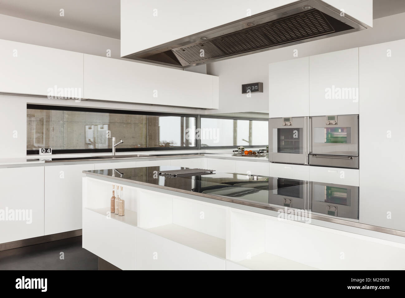 Architecture, beautiful interior of a modern villa, domestic kitchen