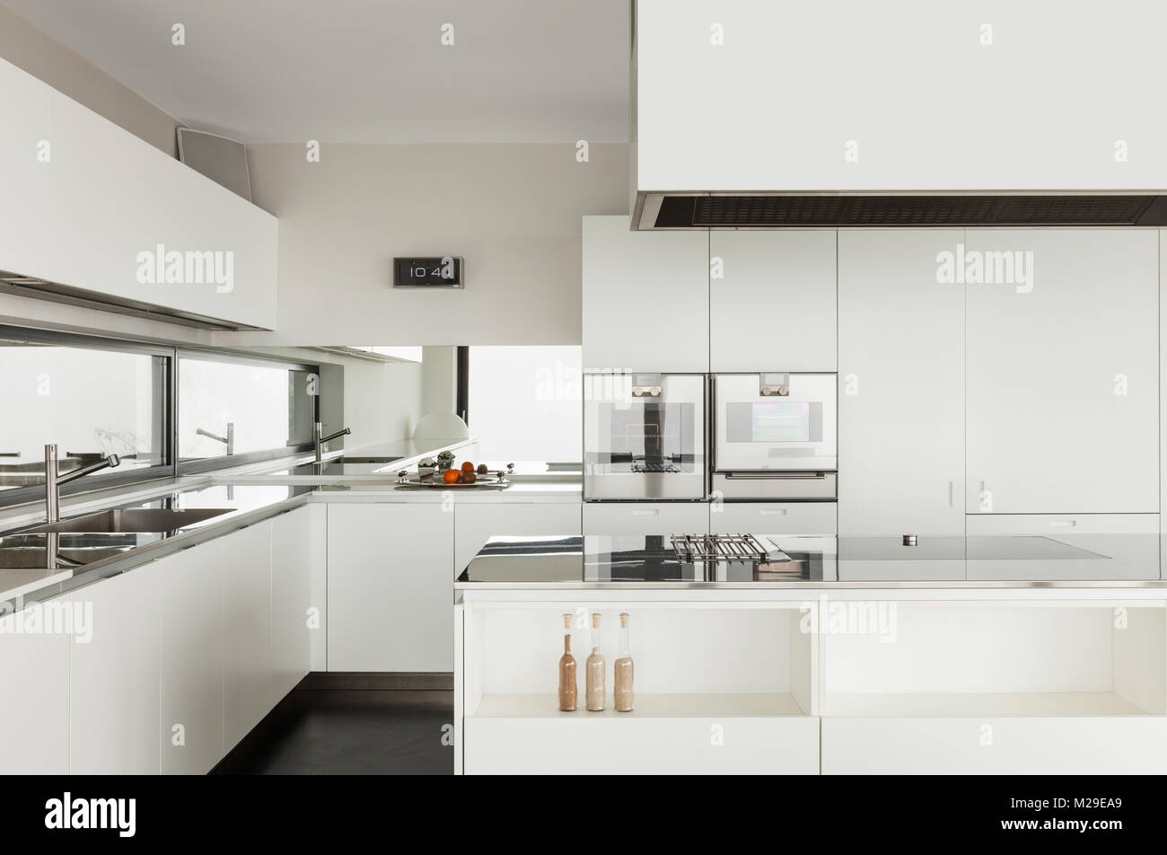 Architecture, beautiful interior of a modern villa, domestic kitchen