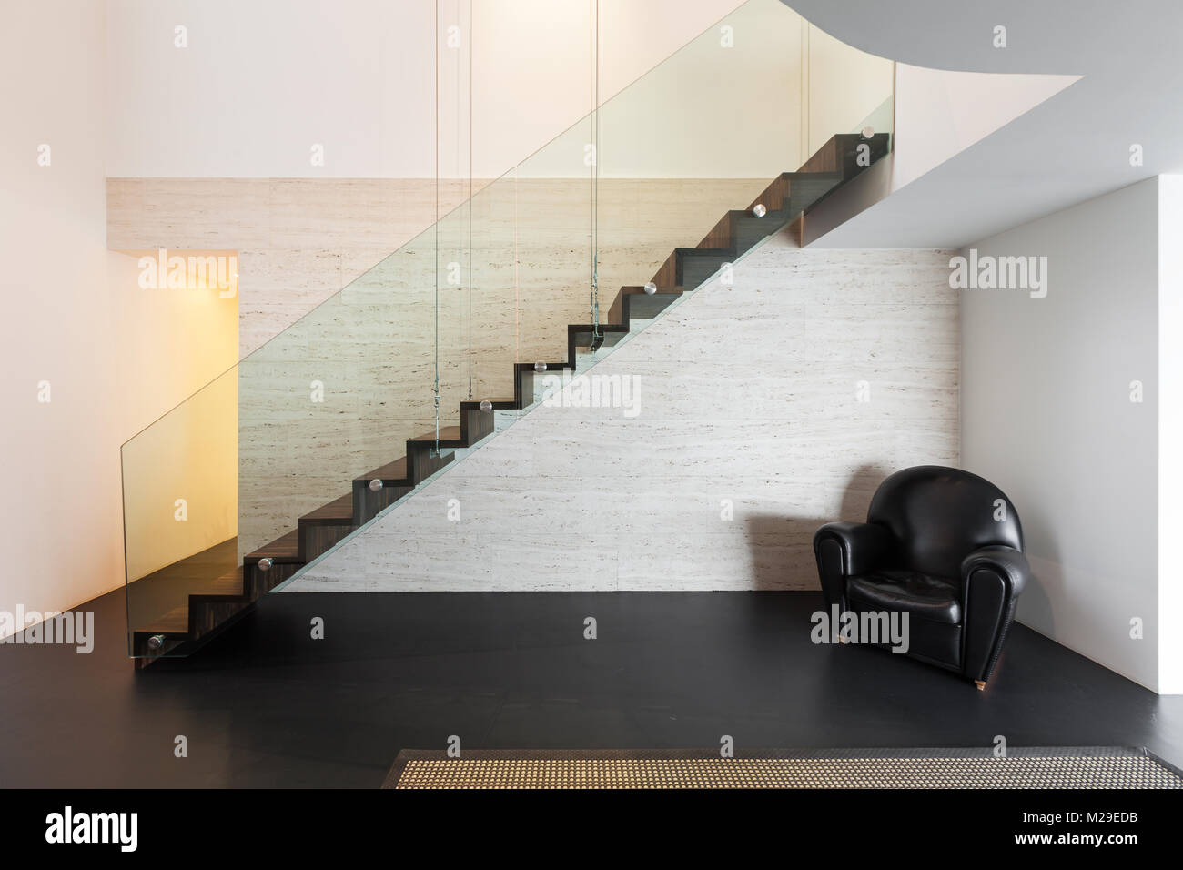 Architecture, beautiful interior of a modern villa, staircase Stock ...
