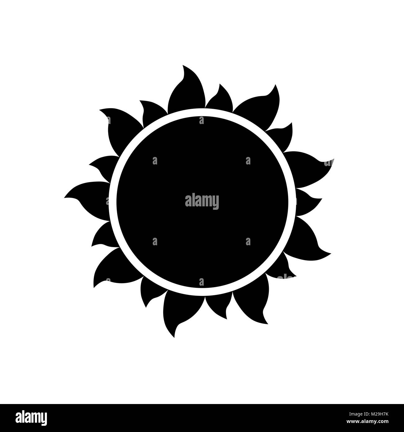 Simple sun vector icon on white background. Stock Vector