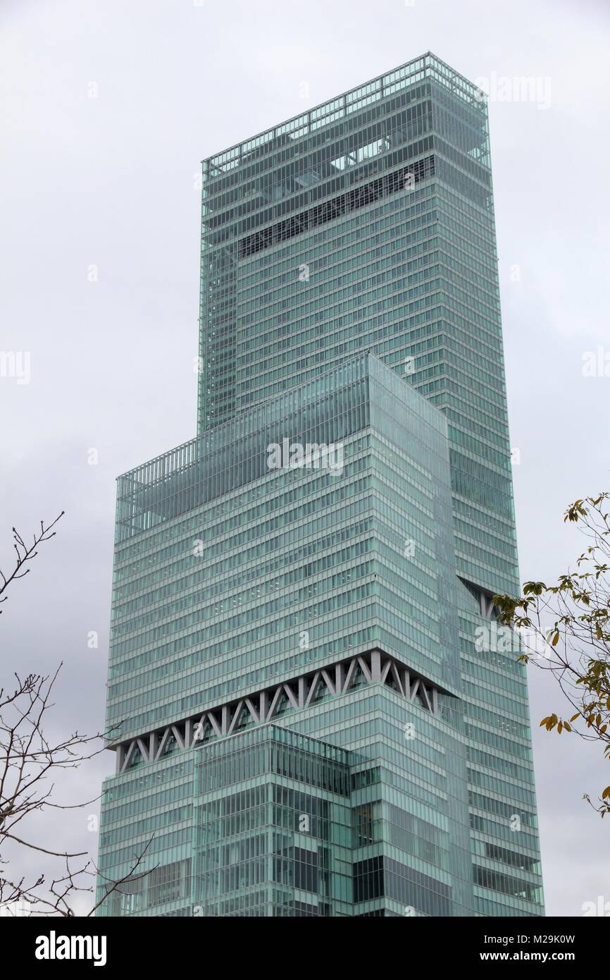 OSAKA, JAPAN - NOVEMBER 23, 2016: Abeno Harukas skyscraper in Osaka, Japan. At 300m it is the tallest building in Japan (as of 2016). Stock Photo