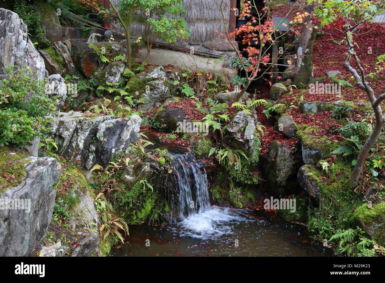 Traditional Japanese garden - Isuien Garden of Nara, Japan. Stock Photo