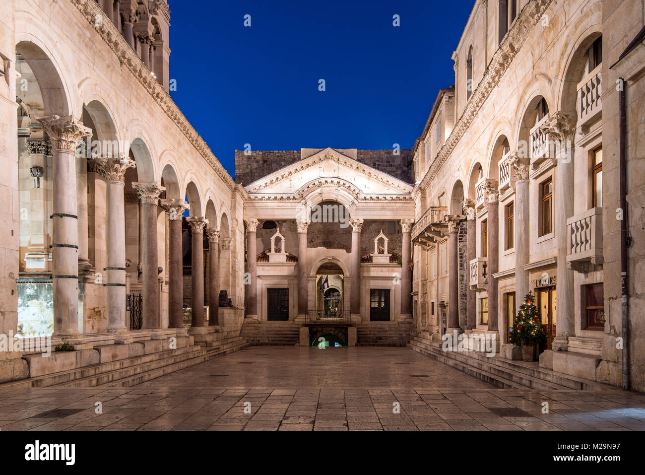 The peristyle of the Palace of Diocletian, Split, Dalmatia, Croatia Stock Photo