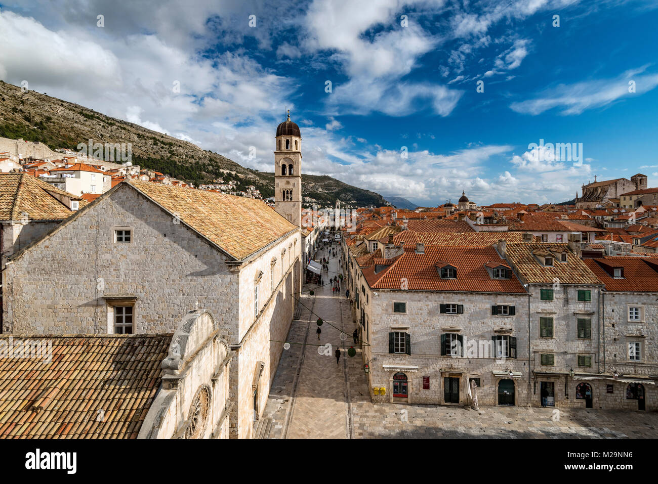 Stradun pedestrian street, Dubrovnik, Croatia Stock Photo