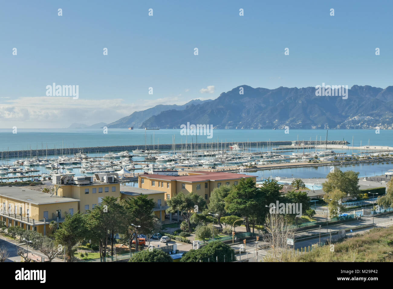 Salerno Harbour, Salerno, Italy Stock Photo
