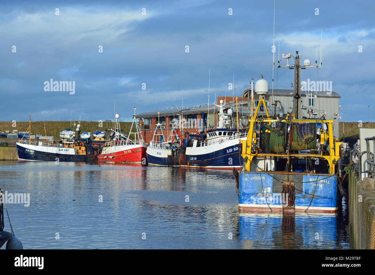 Fishing Boats at Eyemouth Harbour Stock Photo Alamy