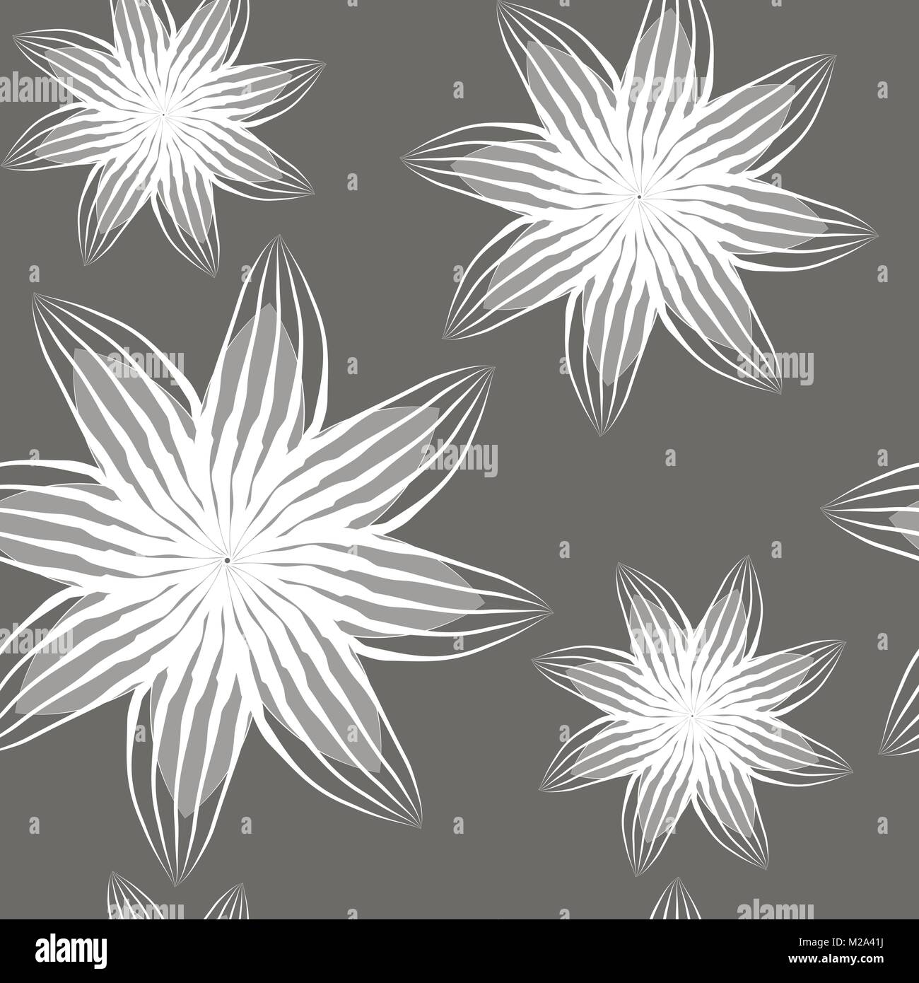 Black and white floral endless pattern hi-res stock photography and ...