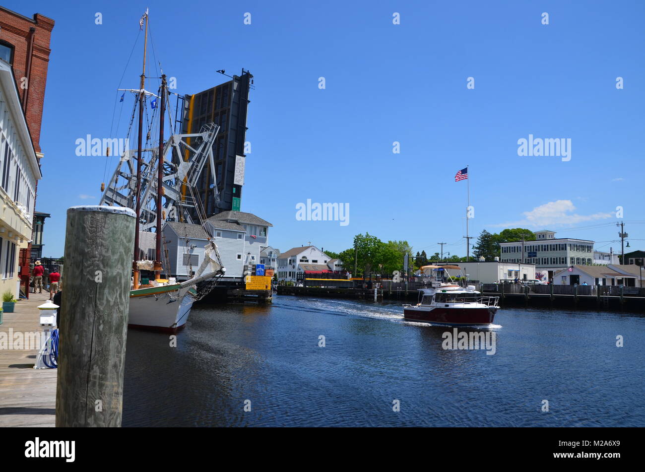 the elevated bridge at mystic connecticut new england USA Stock Photo