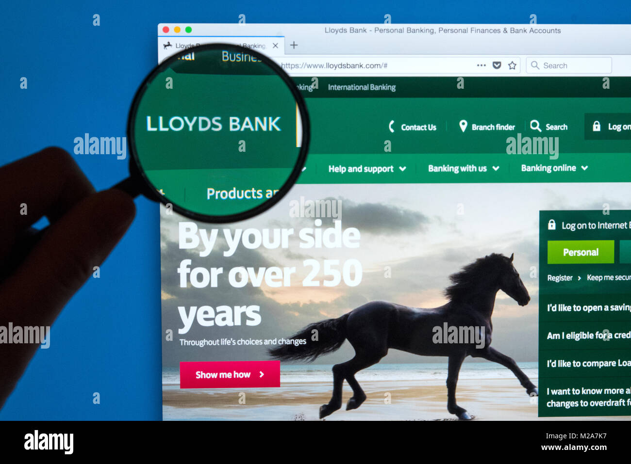 LONDON, UK - JANUARY 9TH 2018: The Lloyds Bank logo on their official website, on 9th January 2018. Stock Photo