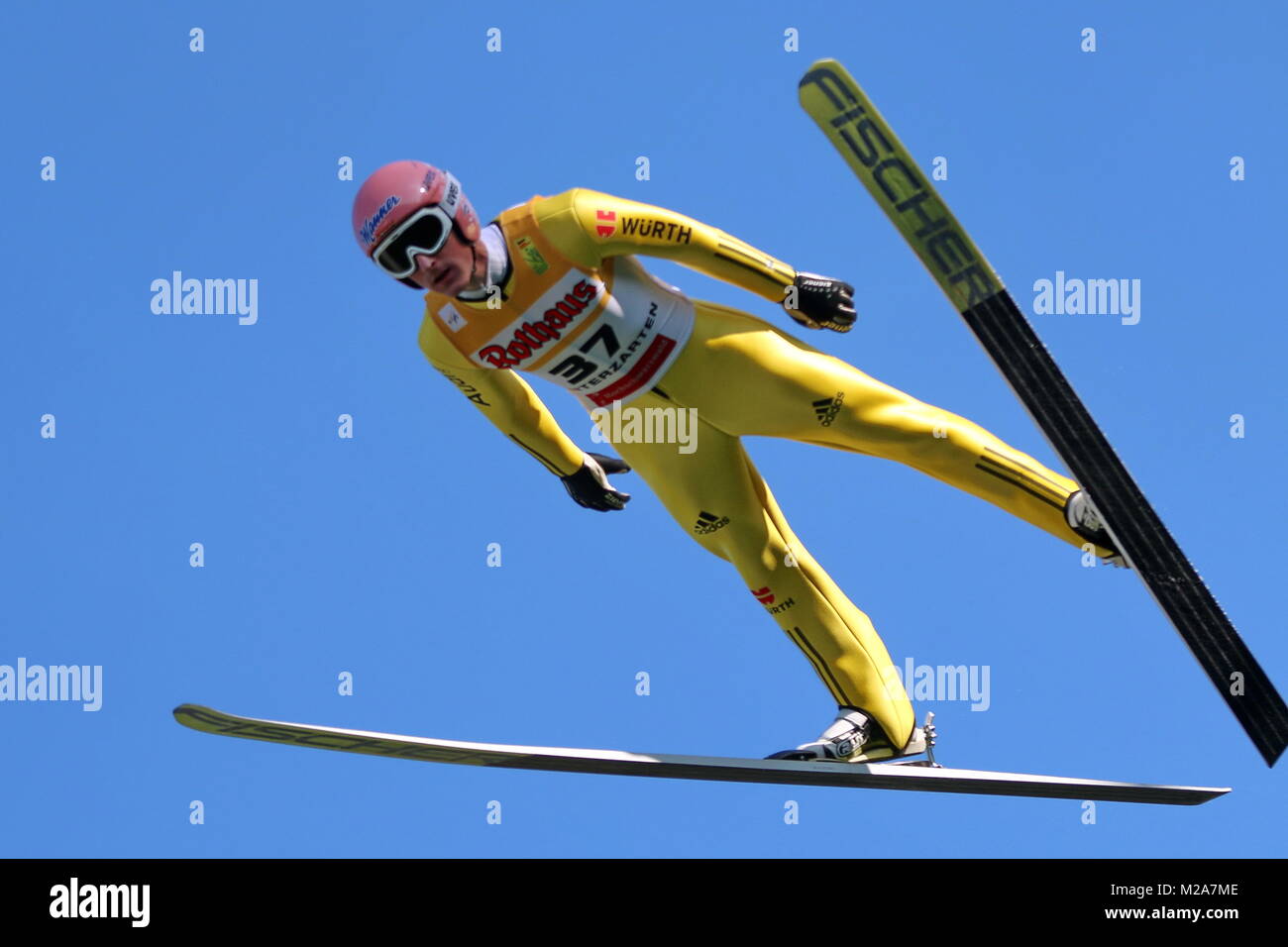 Severin Freund (WSV DJK Rastbüchl) beim Teamwettkampf - FIS Sommer Grand Prix Stock Photo