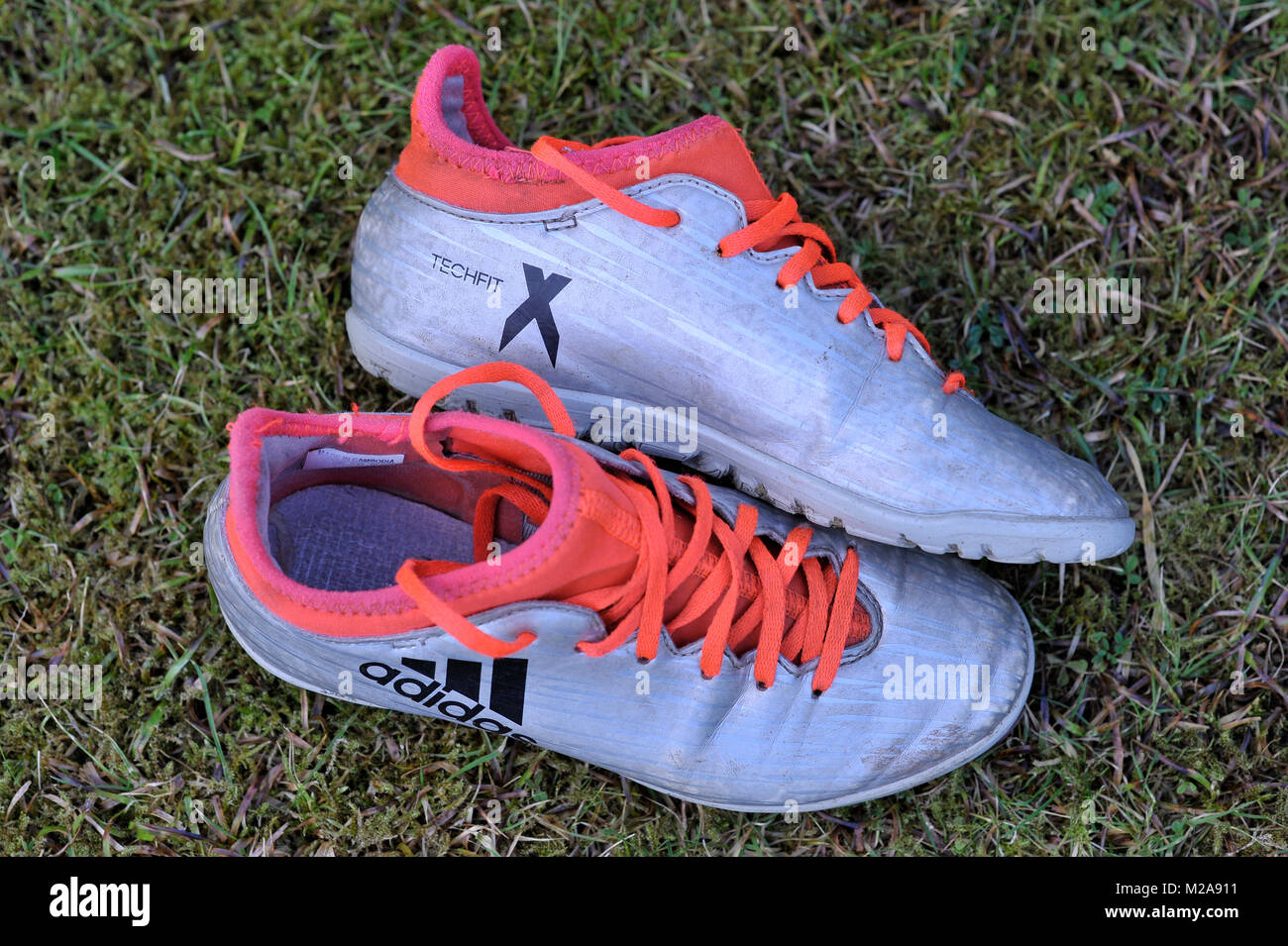 Children's football boots Stock Photo