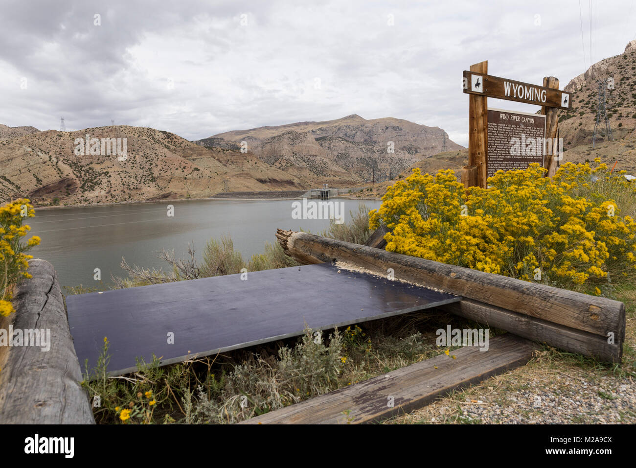 Boysen Dam. Wind river Canyon Scenic Byway. Sept, 2016. Wind River Canyon, Wyoming, USA Stock Photo