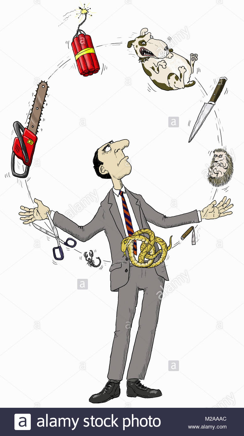 Businessman juggling lots of dangerous things Stock Photo 173560644 Alamy