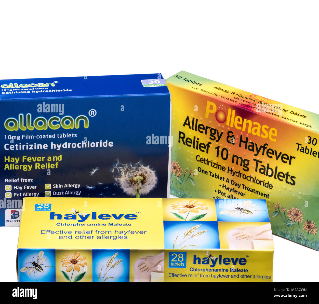 Allergy and hay fever tablets Stock Photo