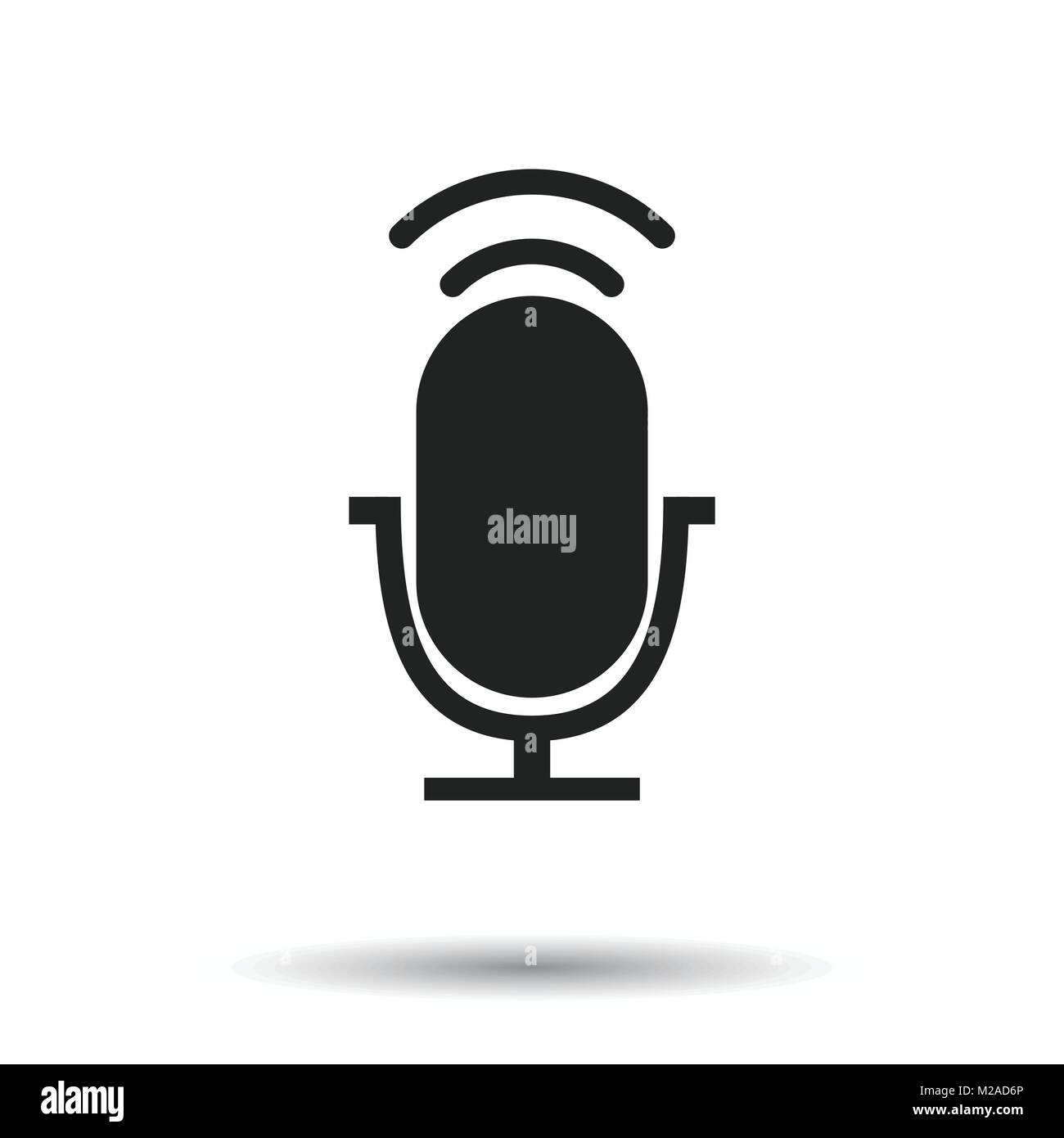 Microphone icon. Flat vector illustration. Microphone sign symbol with