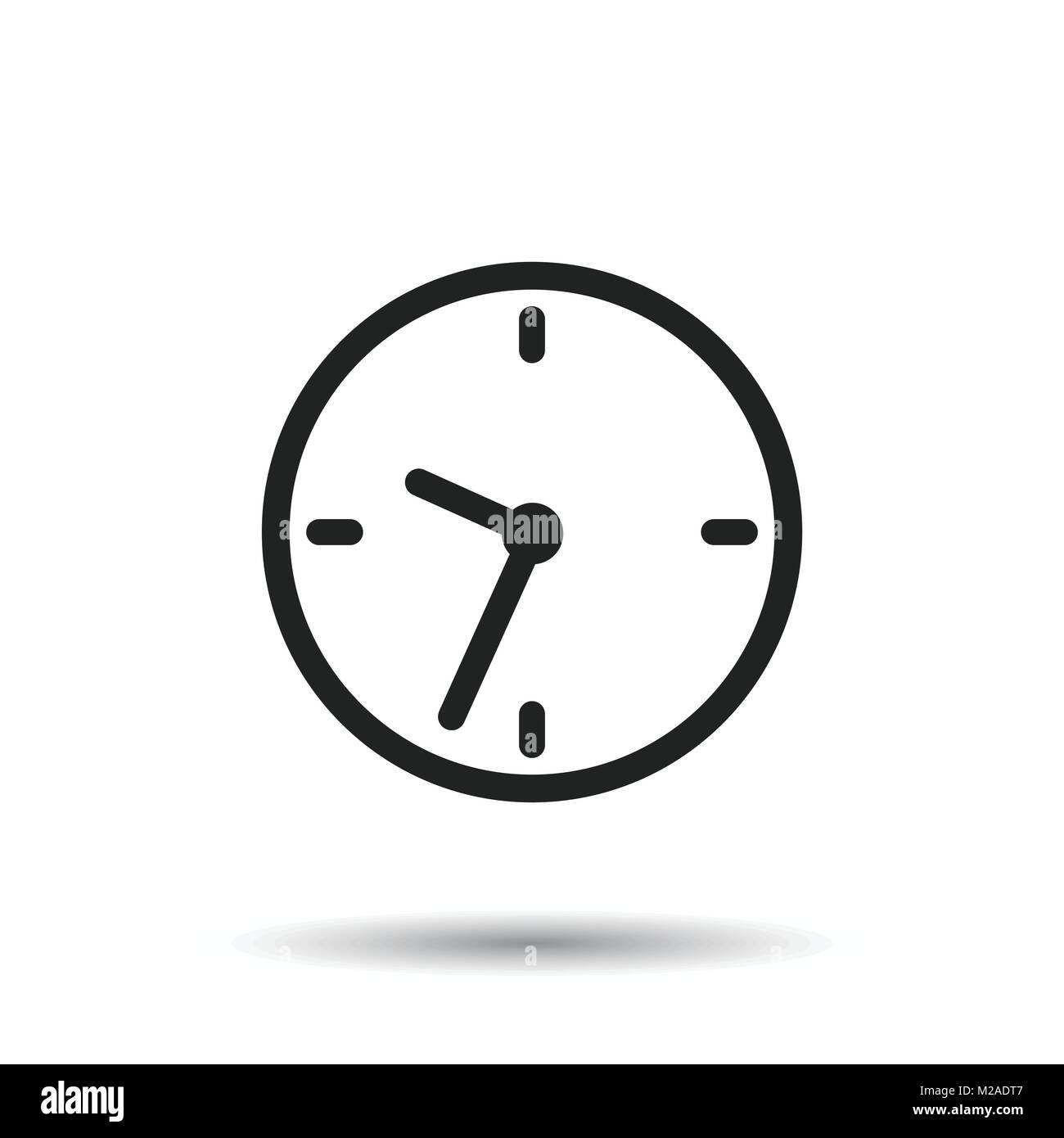 Clock icon, flat design. Vector illustration on white background Stock Vector