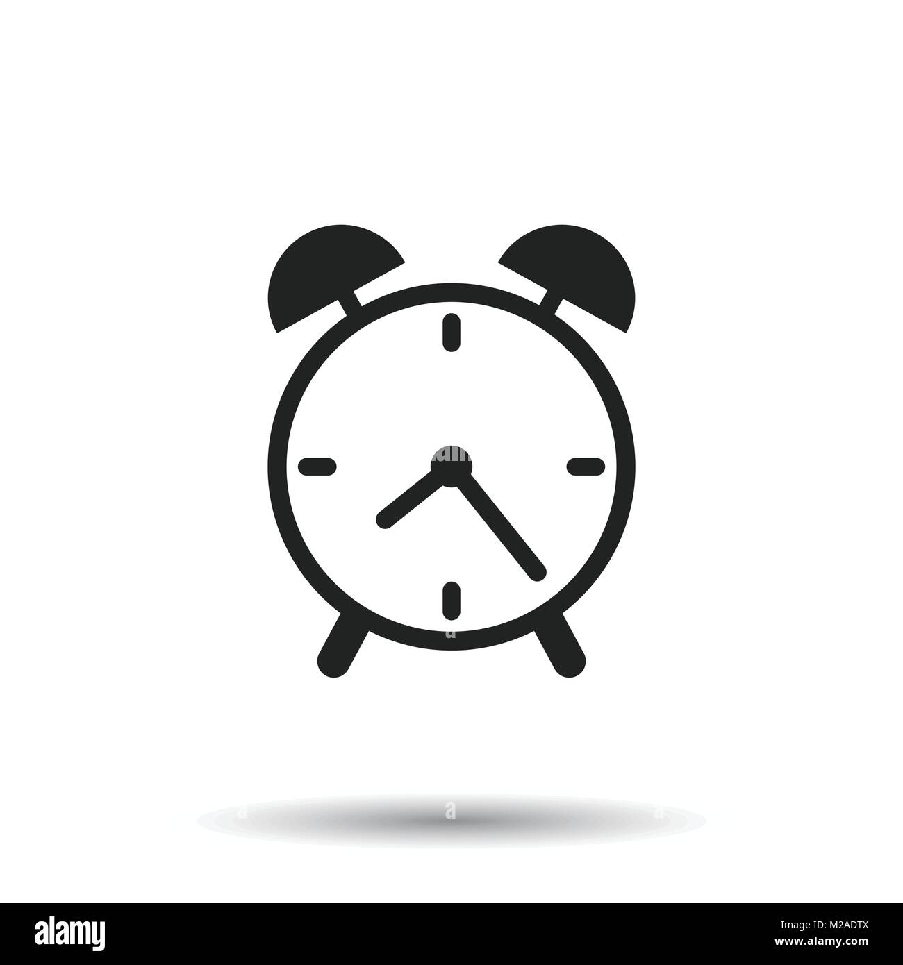 Alarm clock icon. Flat design style. Simple icon on white background ...