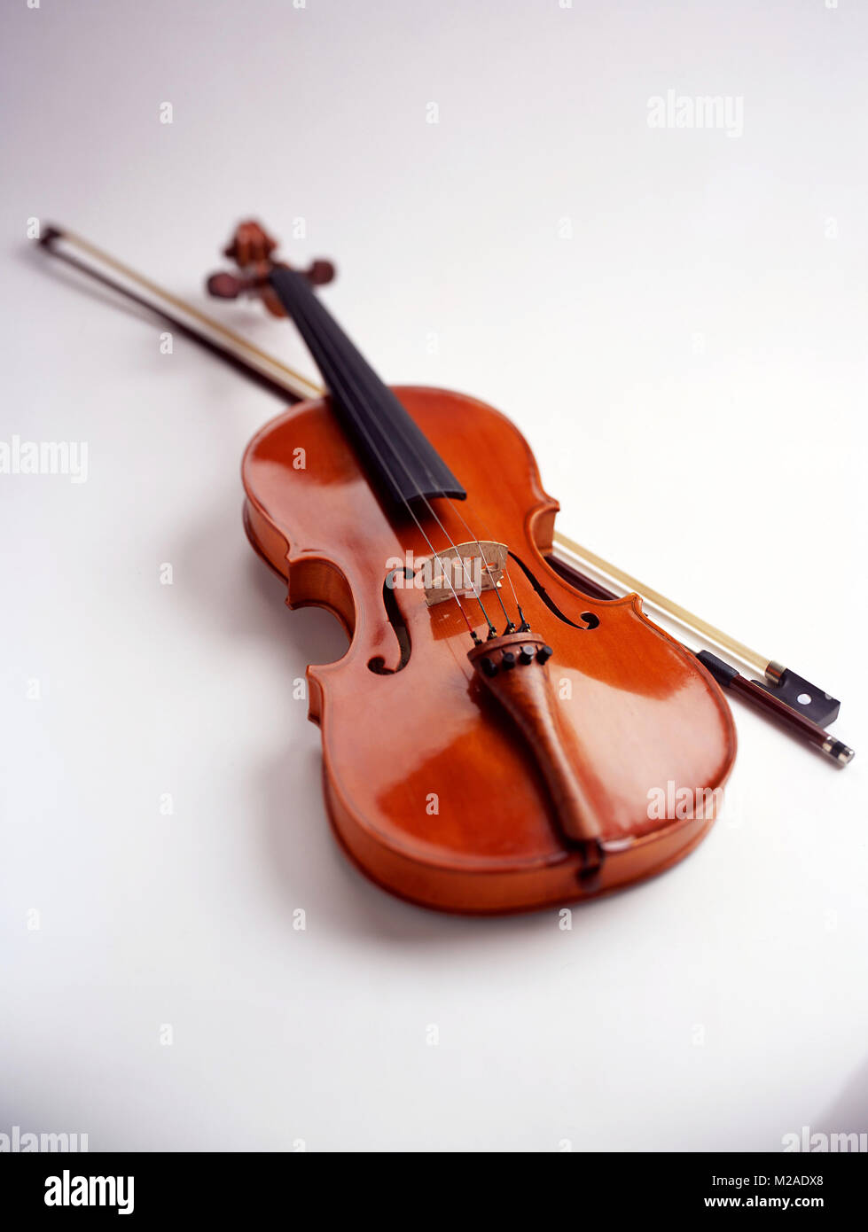 Violin on white background for cut out Stock Photo